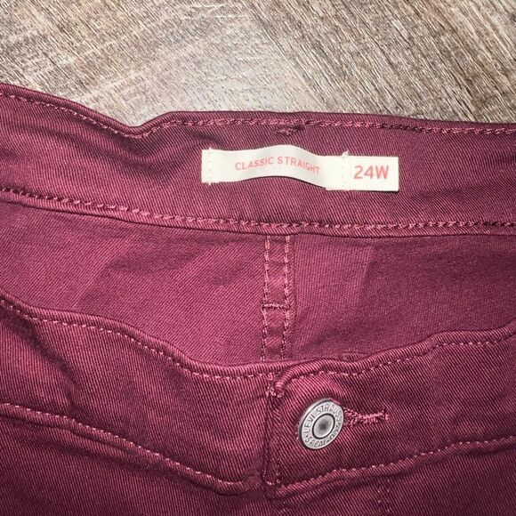 Levi's Plus Classic Straight Jeans Windsor Wine- Size 24W - Picture 6 of 13